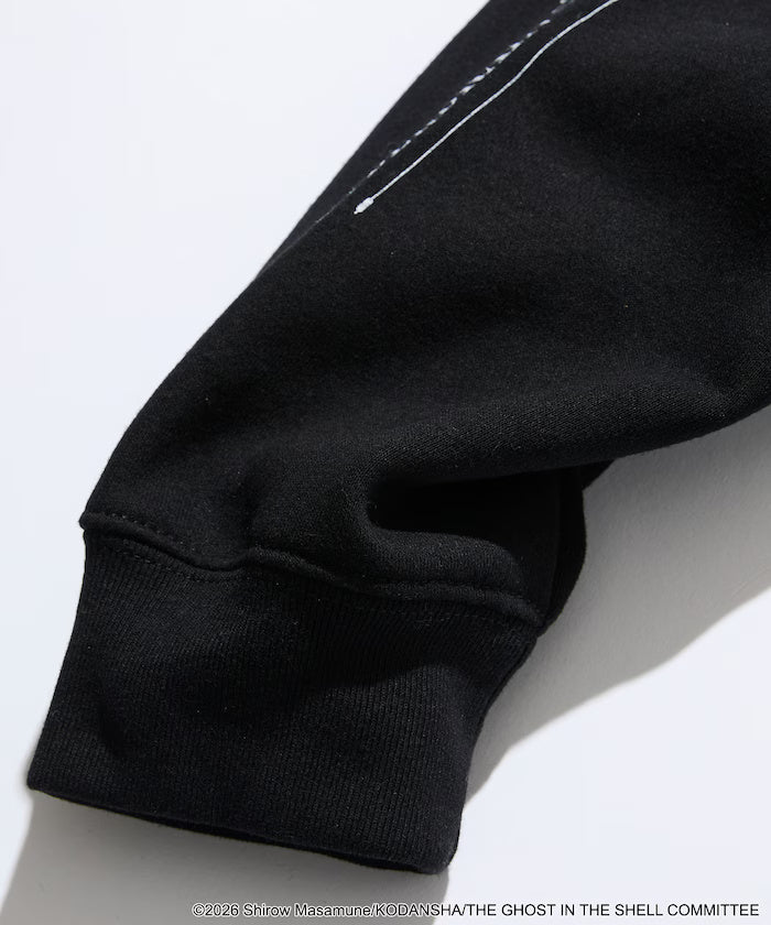 Ghost in the Shell x FREAK'S STORE CYBERBRAIN Back-Print Hoodie - Black, garment detail 5