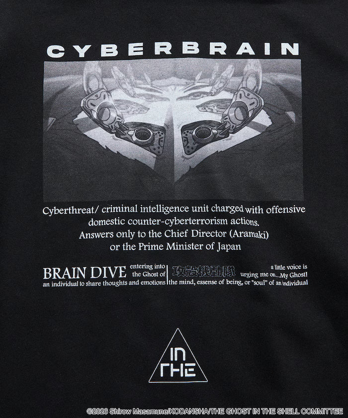 Ghost in the Shell x FREAK'S STORE CYBERBRAIN Back-Print Hoodie - Black, garment detail 6