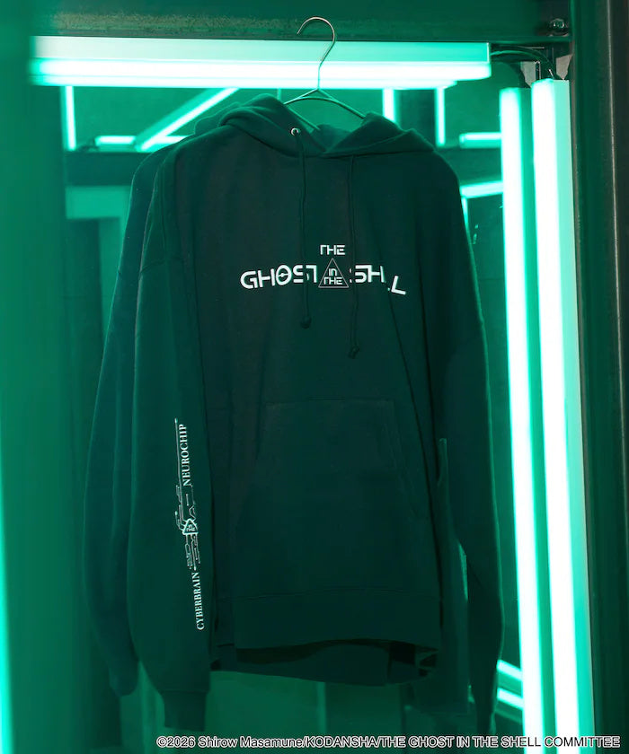 Ghost in the Shell x FREAK'S STORE CYBERBRAIN Back-Print Hoodie - Black, garment detail 7