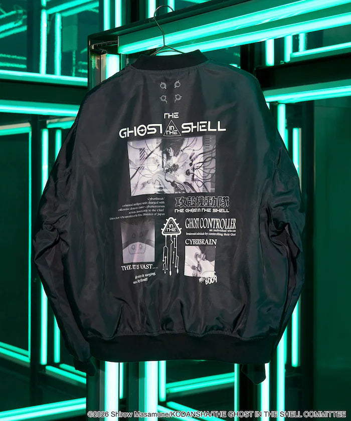 Ghost in the Shell x FREAK'S STORE Military Stadium Jacket - Black, official product view
