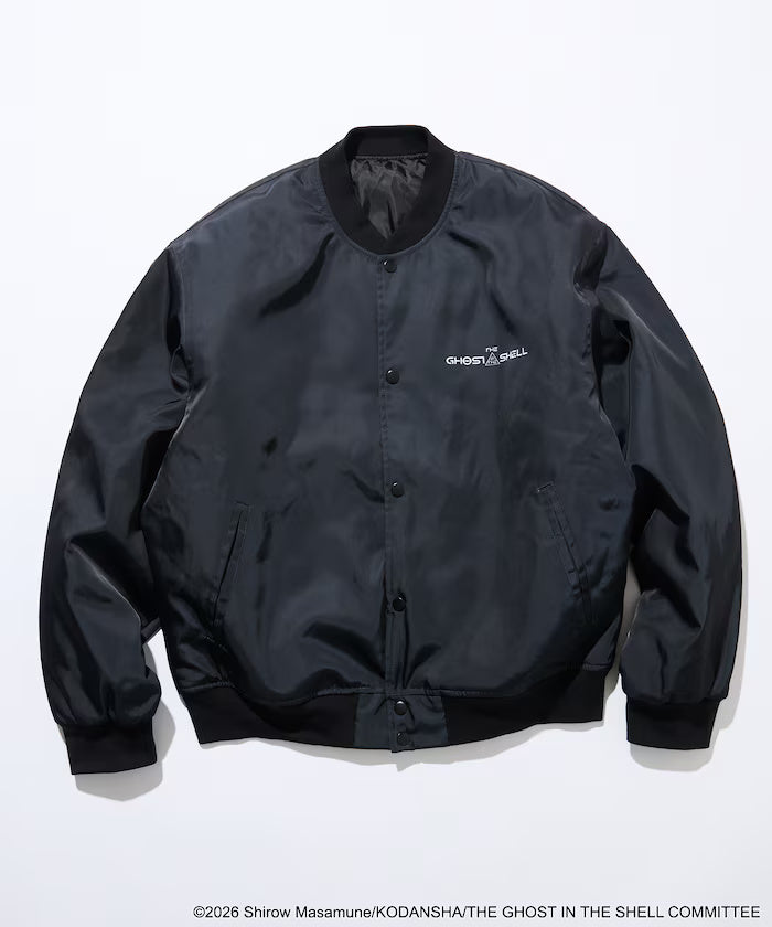 Ghost in the Shell x FREAK'S STORE Military Stadium Jacket - Black, garment detail 2