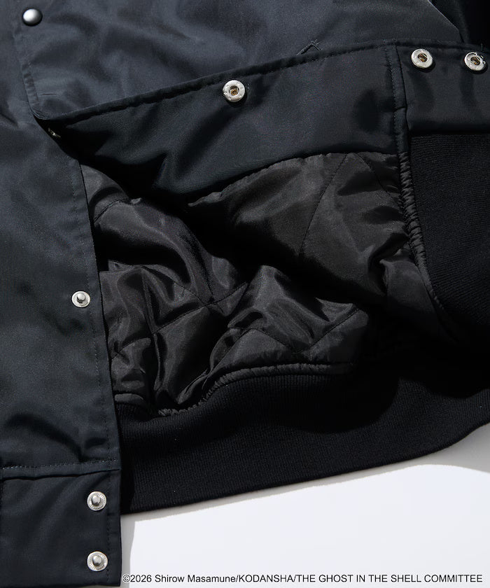 Ghost in the Shell x FREAK'S STORE Military Stadium Jacket - Black, garment detail 8