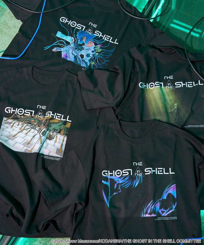 Ghost in the Shell x FREAK'S STORE SceneShot Graphic T-Shirt - Black - LineArt, official product view