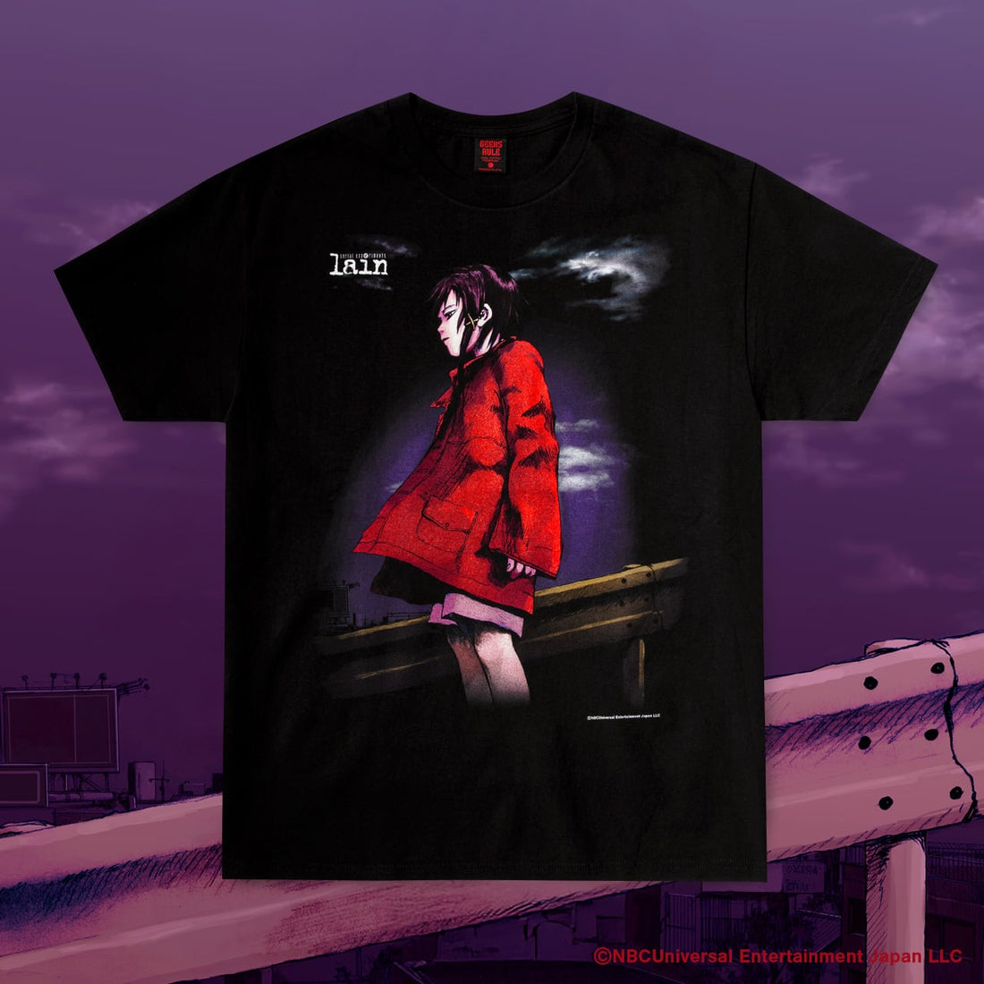 Serial Experiments Lain x GEEKS RULE 15 SILKSCREEN PRINTING T SHIRT vol.04 official product photo 01