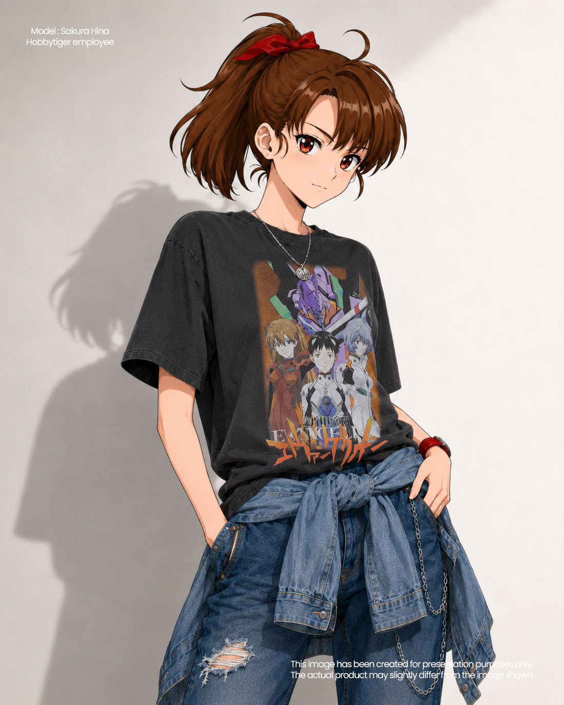 GU x Neon Genesis Evangelion Washed Graphic T-Shirt - Dark Gray 08 DARK GRAY official product photo 01
