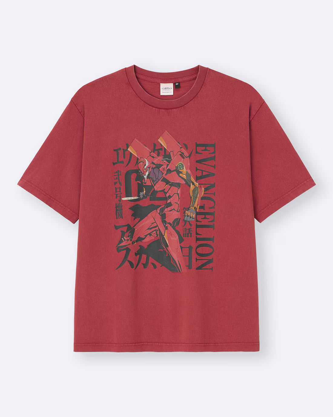 GU x Neon Genesis Evangelion Washed Graphic T-Shirt - Red 16 RED official product photo 02