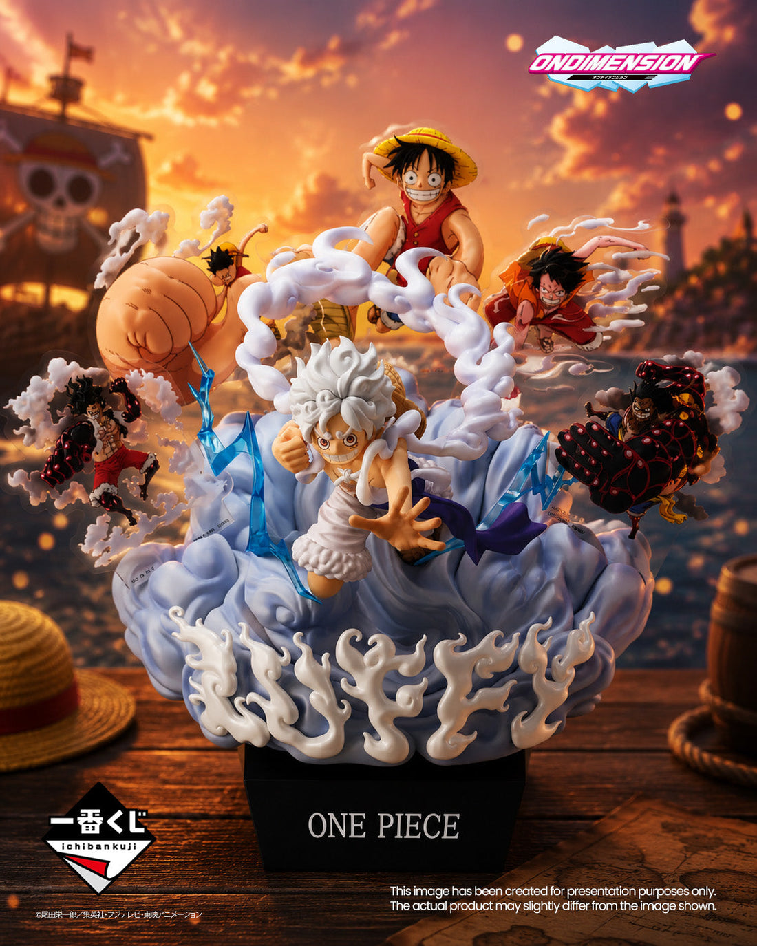 Ichiban Kuji ONE PIECE Monkey D. Luffy Memories of Adventure and Route to the Future Gear 5 ONDIMENSION Figure main product photo