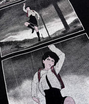 Look Back x messa Ayumu Fujino Keep Drawing Long-Sleeve T-Shirt in Black - official product photo 4