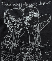 Look Back x messa Ayumu Fujino Keep Drawing Long-Sleeve T-Shirt in Black - official product photo 5