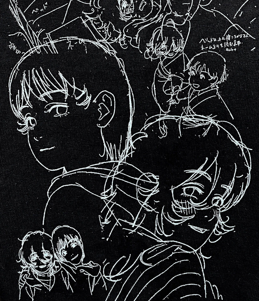 Look Back x messa Ayumu Fujino Keep Drawing Long-Sleeve T-Shirt in Black - official product photo 6