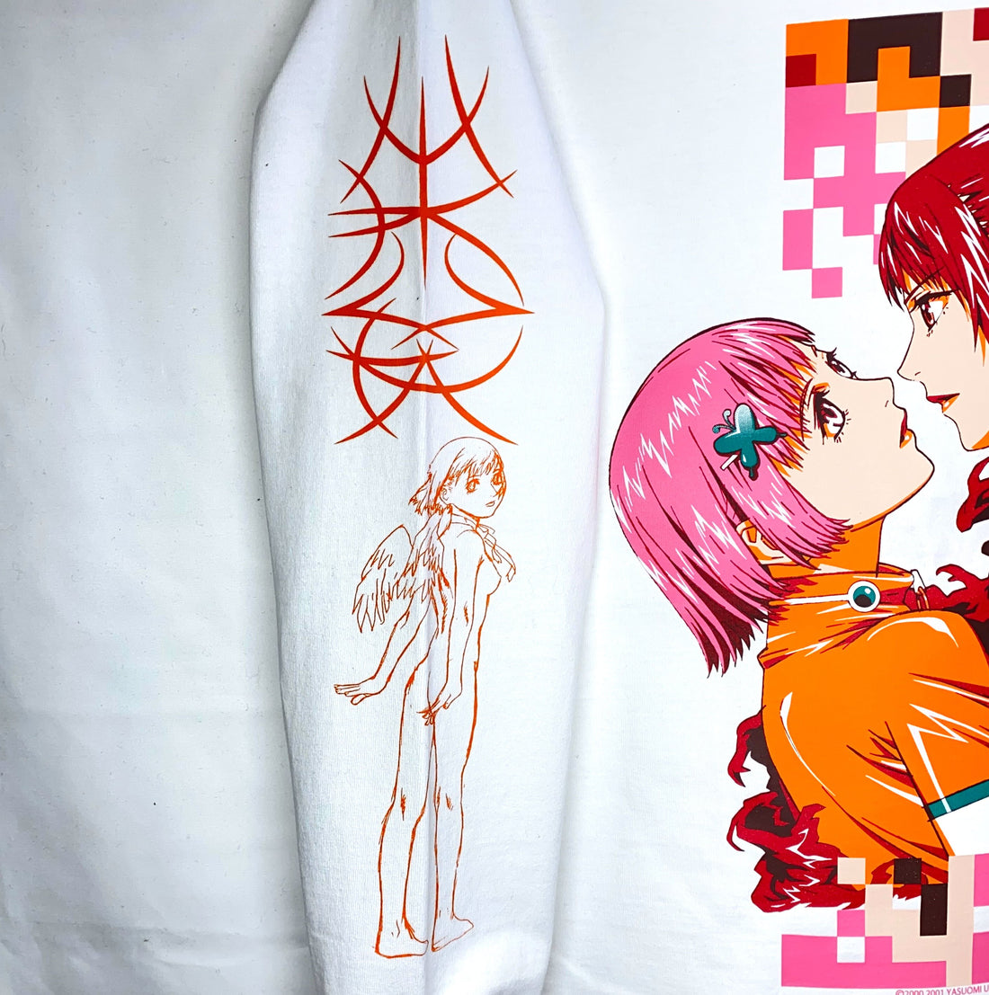 Mezzo Forte x messa Mikura & Momomi Sisters Long-Sleeve T-Shirt in White - official product photo 5