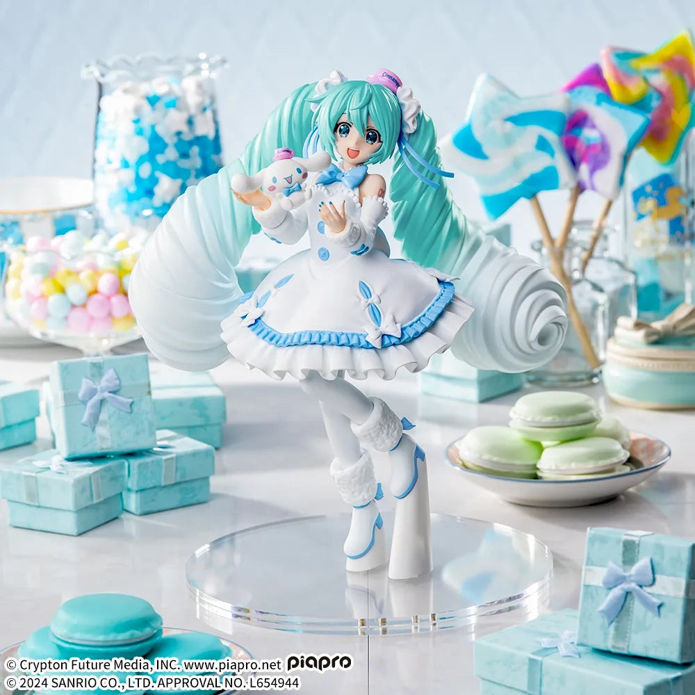 Sega Prize Hatsune Miku x Cinnamoroll Hatsune Miku White Dress Ver. Luminasta Figure main product photo