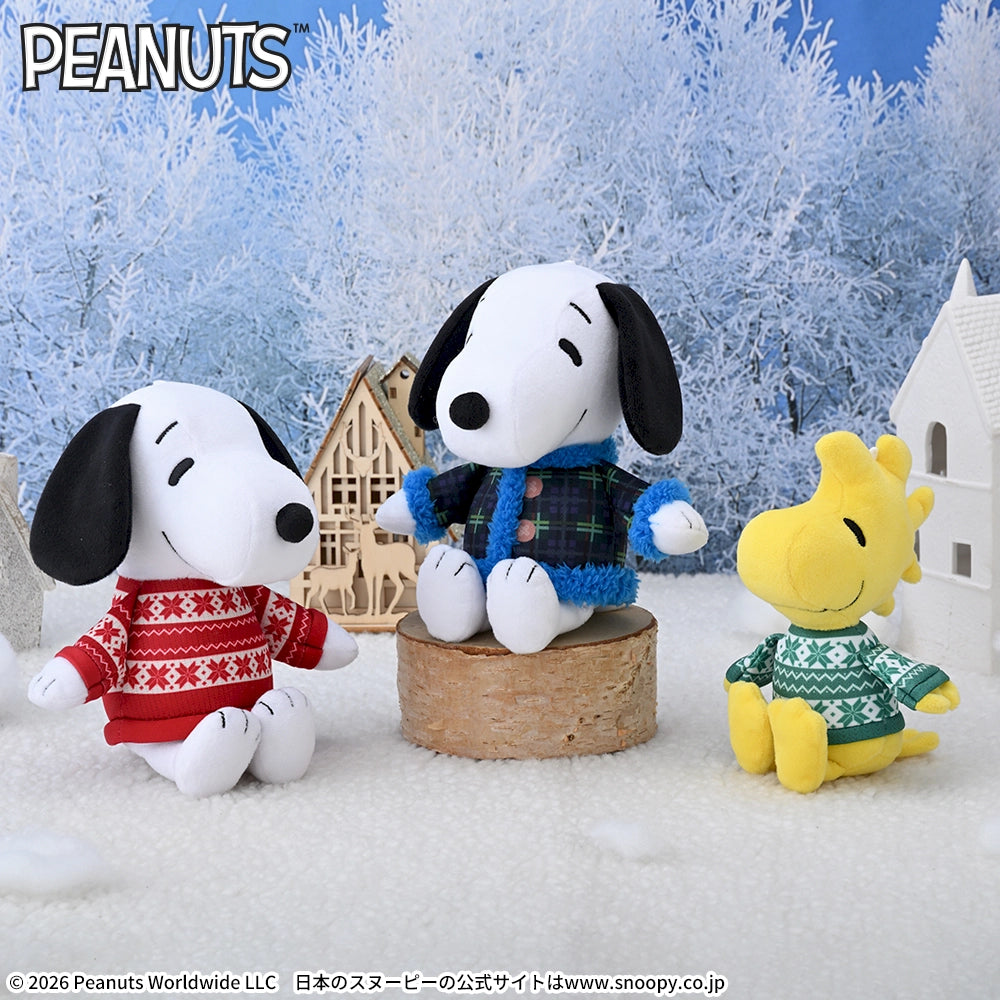 Sega Prize Peanuts Snoopy and Woodstock Winter Fashion Plush main product photo