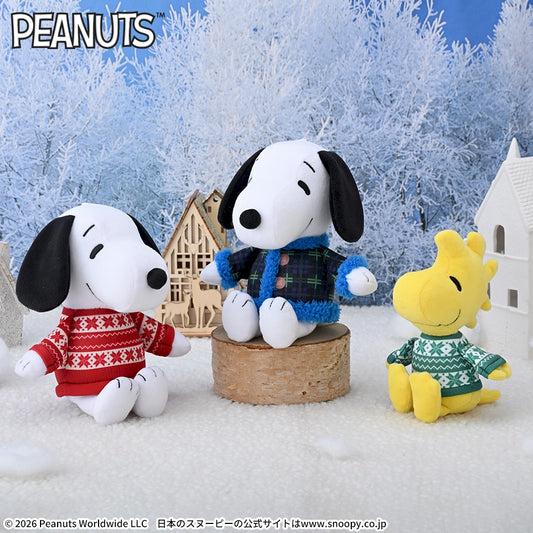 Sega Prize Peanuts Snoopy and Woodstock Winter Fashion Plush main product photo