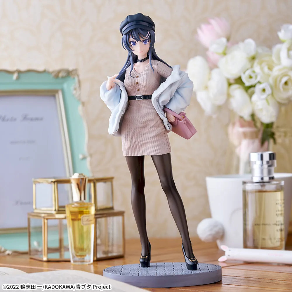 Sega Prize Rascal Does Not Dream of Bunny Girl Senpai Mai Sakurajima Casual Clothes Ver. Luminasta Figure main product photo