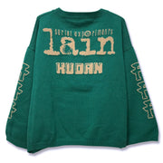Serial Experiments Lain x KUDAN Bear Lain Revolution Knit Sweater in Dark Teal - official product photo 2