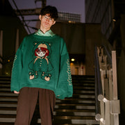 Serial Experiments Lain x KUDAN Bear Lain Revolution Knit Sweater in Dark Teal - official product photo 10