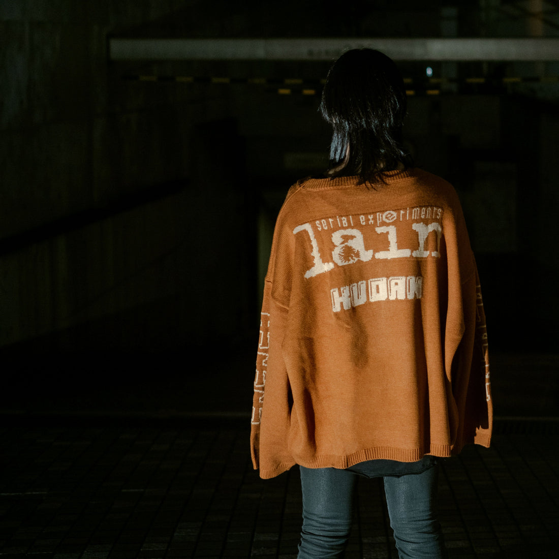 Serial Experiments Lain x KUDAN Bear Lain Revolution Knit Sweater in Dark Teal - official product photo 14