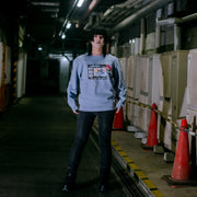 Serial Experiments Lain x KUDAN Lain Iwakura Print Memories Sweatshirt in Acid Blue - official product photo 4