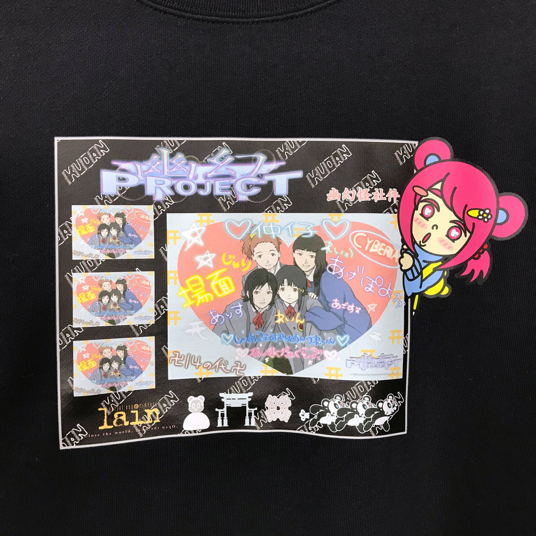 Serial Experiments Lain x KUDAN Lain Iwakura Print Memories Sweatshirt in Navy - official product photo 2
