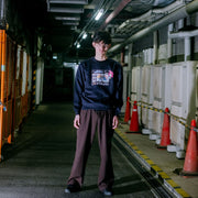 Serial Experiments Lain x KUDAN Lain Iwakura Print Memories Sweatshirt in Navy - official product photo 3
