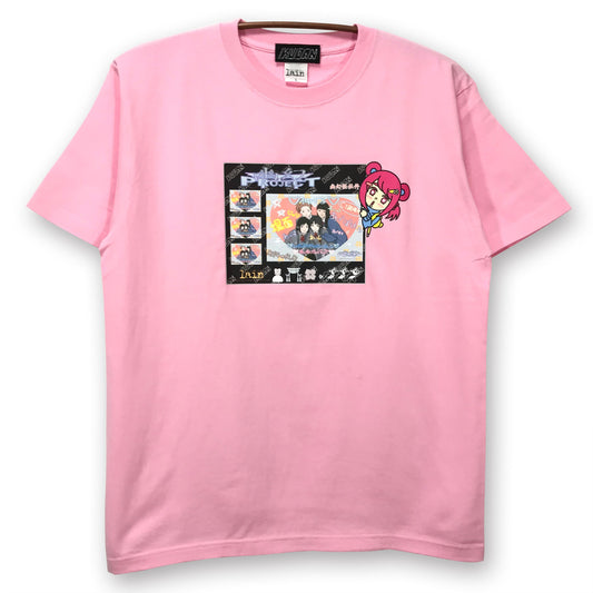Serial Experiments Lain x KUDAN Lain Iwakura Print Memories T-Shirt in Pink - official product photo 1