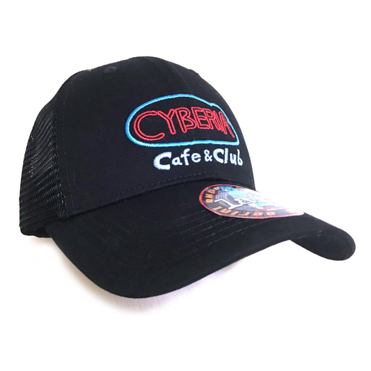 Serial Experiments Lain x messa CYBERIA Embroidered Mesh Cap in Black - official product photo 1