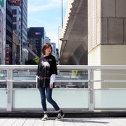 Serial Experiments Lain x messa Lain Iwakura Blood Trail Oversized T-Shirt in Black - official product photo 6