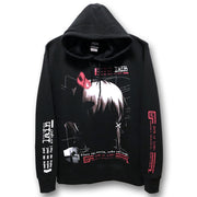 Serial Experiments Lain x messa Lain Iwakura Blood Trail Pullover Hoodie in Black - official product photo 1