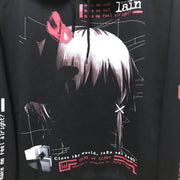 Serial Experiments Lain x messa Lain Iwakura Blood Trail Pullover Hoodie in Black - official product photo 3