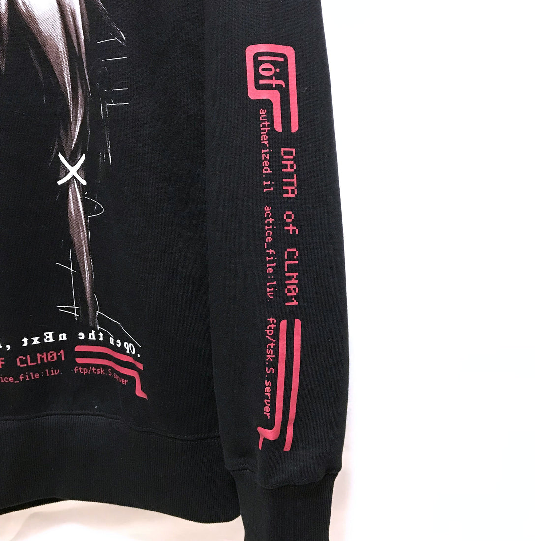 Serial Experiments Lain x messa Lain Iwakura Blood Trail Pullover Hoodie in Black - official product photo 6