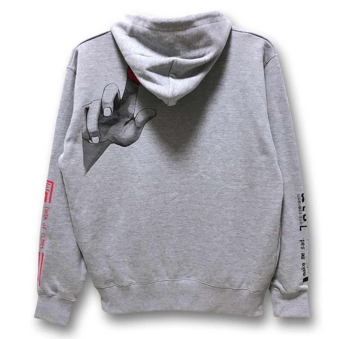 Serial Experiments Lain x messa Lain Iwakura Blood Trail Pullover Hoodie in Gray - official product photo 2