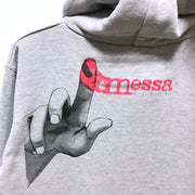 Serial Experiments Lain x messa Lain Iwakura Blood Trail Pullover Hoodie in Gray - official product photo 4
