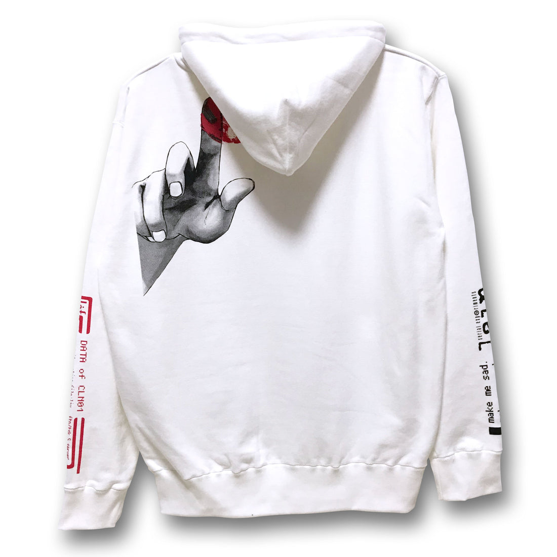 Serial Experiments Lain x messa Lain Iwakura Blood Trail Pullover Hoodie in White - official product photo 2