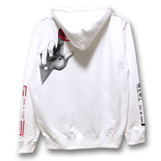 Serial Experiments Lain x messa Lain Iwakura Blood Trail Pullover Hoodie in White - official product photo 2
