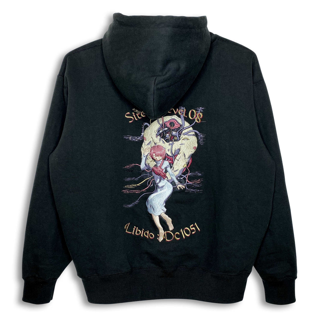 Serial Experiments Lain x messa Lain Iwakura DC1051 Embroidered Zip Hoodie in Black - official product photo 1