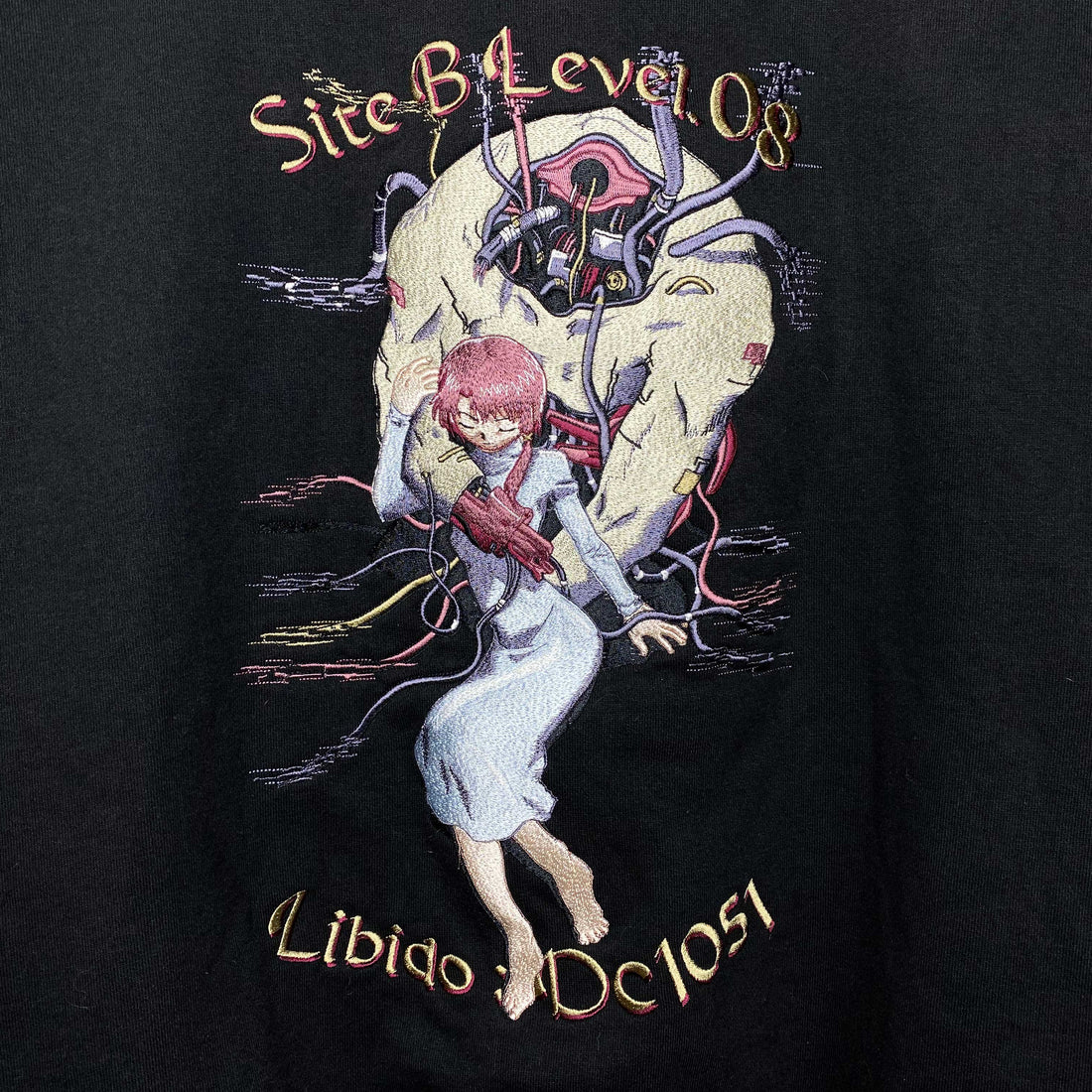 Serial Experiments Lain x messa Lain Iwakura DC1051 Embroidered Zip Hoodie in Black - official product photo 3