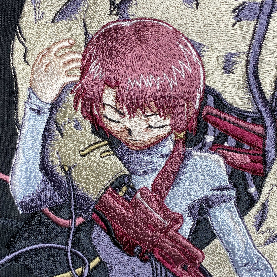 Serial Experiments Lain x messa Lain Iwakura DC1051 Embroidered Zip Hoodie in Black - official product photo 5