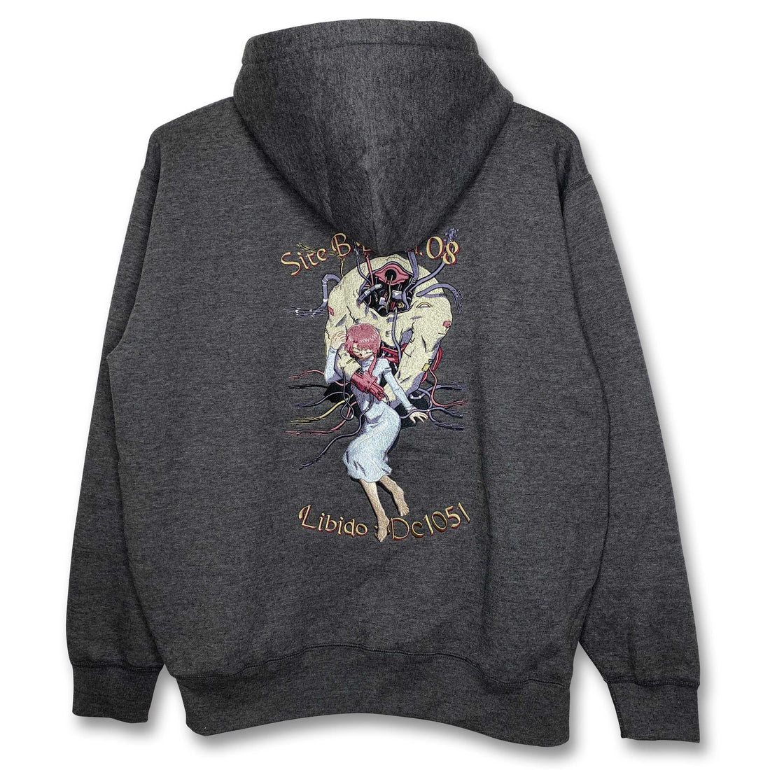Serial Experiments Lain x messa Lain Iwakura DC1051 Embroidered Zip Hoodie in Sumi - official product photo 1