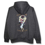 Serial Experiments Lain x messa Lain Iwakura DC1051 Embroidered Zip Hoodie in Sumi - official product photo 1