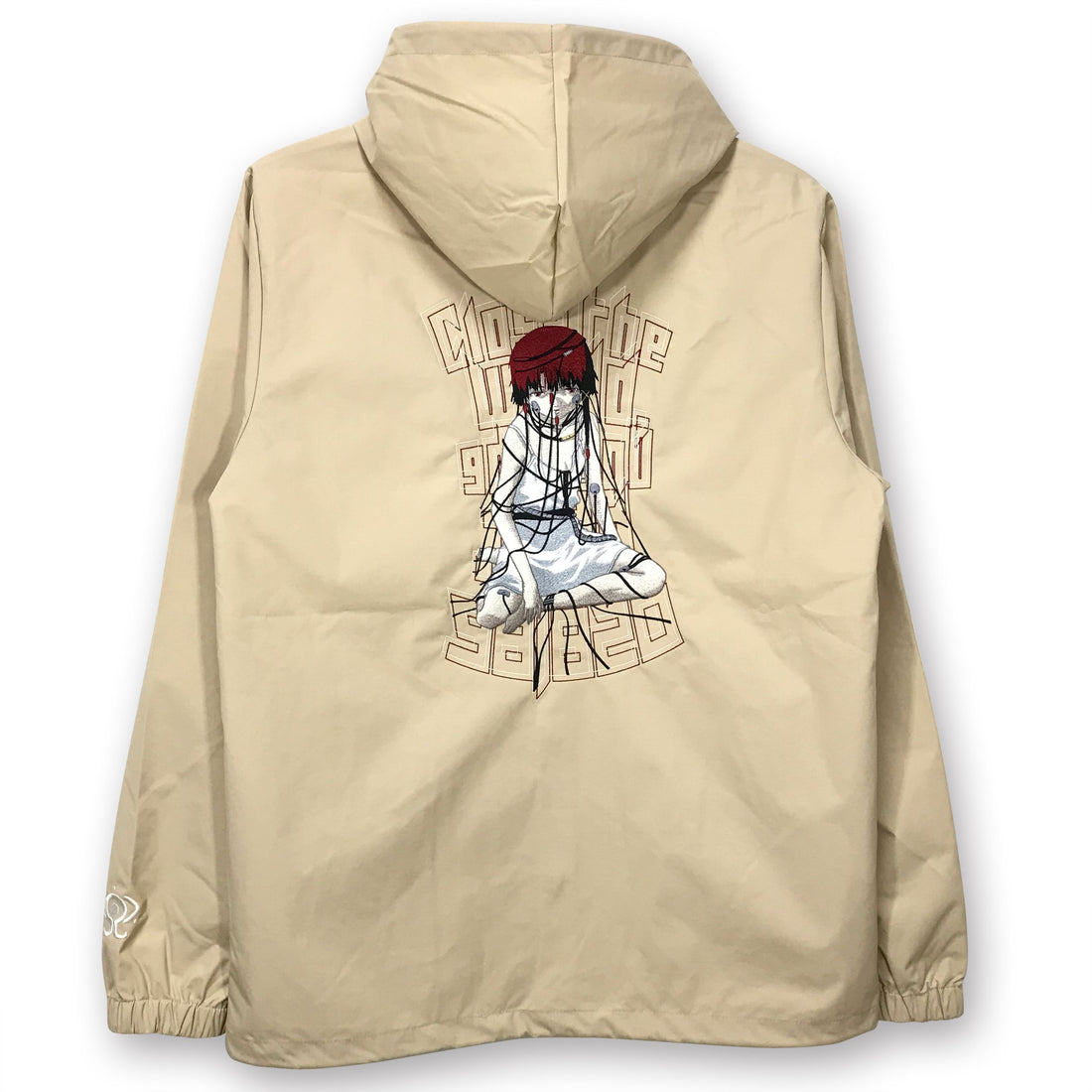 Serial Experiments Lain x messa Lain Iwakura Embroidered Hooded Jacket in Beige - official product photo 1