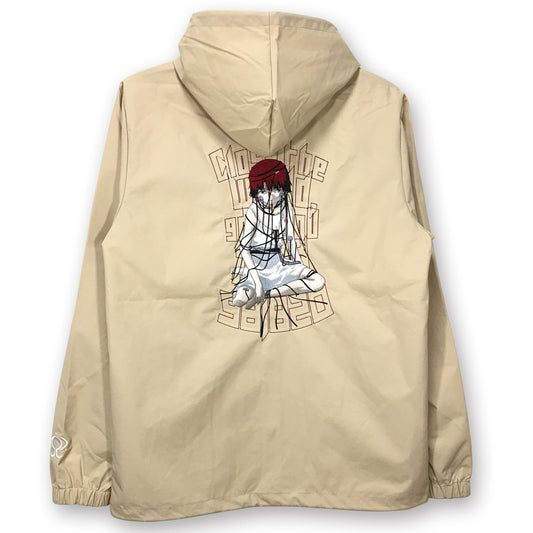 Serial Experiments Lain x messa Lain Iwakura Embroidered Hooded Jacket in Beige - official product photo 1