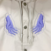 Serial Experiments Lain x messa Lain Iwakura Embroidered Hooded Jacket in Beige - official product photo 4