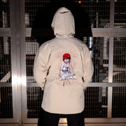 Serial Experiments Lain x messa Lain Iwakura Embroidered Hooded Jacket in Beige - official product photo 6