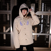 Serial Experiments Lain x messa Lain Iwakura Embroidered Hooded Jacket in Beige - official product photo 7