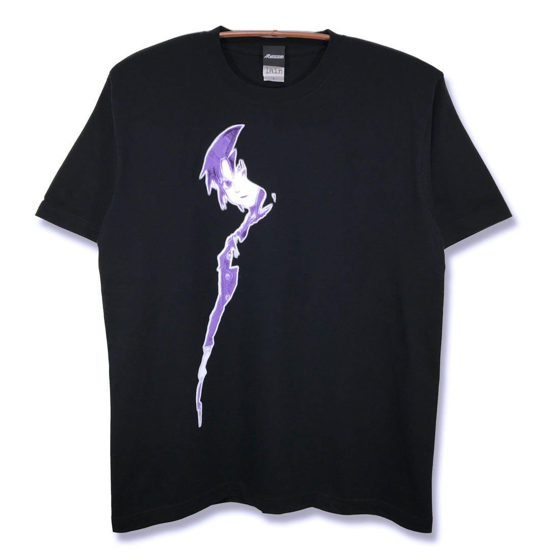 Serial Experiments Lain x messa Lain Iwakura Shadow T-Shirt in Black - official product photo 1