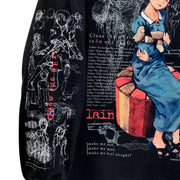 Serial Experiments Lain x messa Lain Iwakura She Knows... Long-Sleeve T-Shirt in Black - official product photo 4