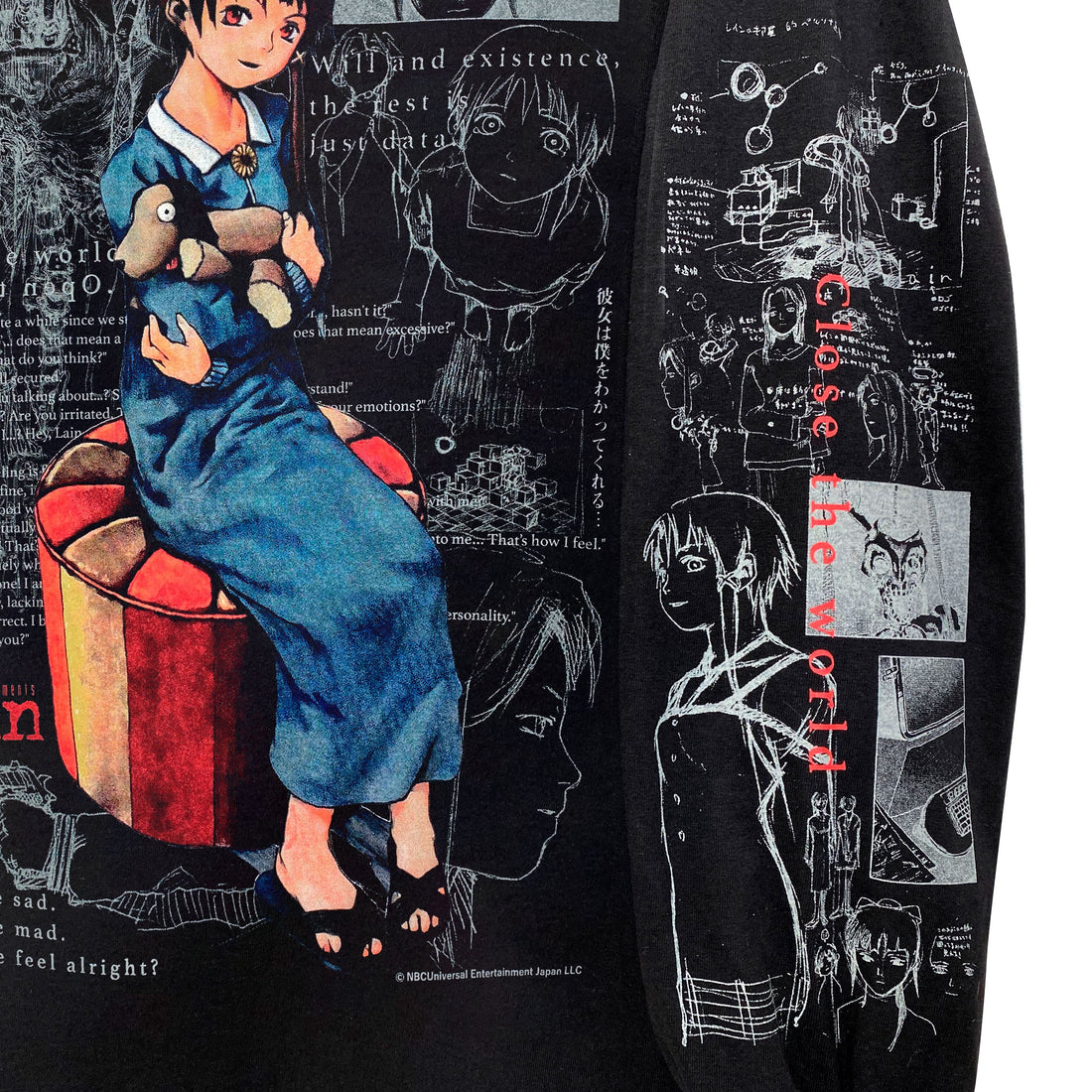 Serial Experiments Lain x messa Lain Iwakura She Knows... Long-Sleeve T-Shirt in Black - official product photo 5
