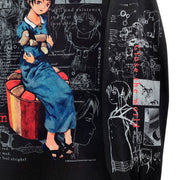 Serial Experiments Lain x messa Lain Iwakura She Knows... Long-Sleeve T-Shirt in Black - official product photo 5