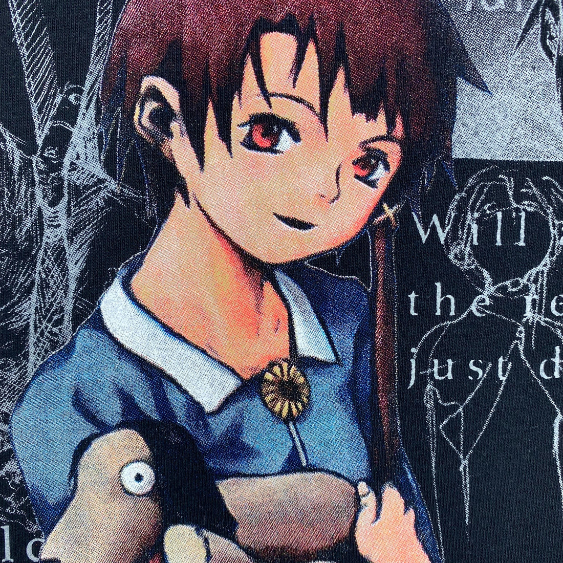 Serial Experiments Lain x messa Lain Iwakura She Knows... Long-Sleeve T-Shirt in Black - official product photo 6